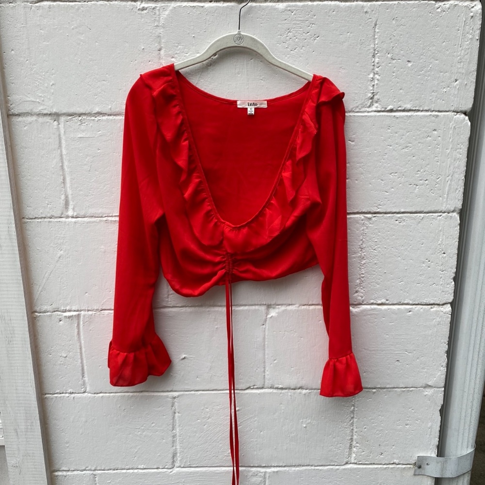 Princess Polly Red Ruffle Top